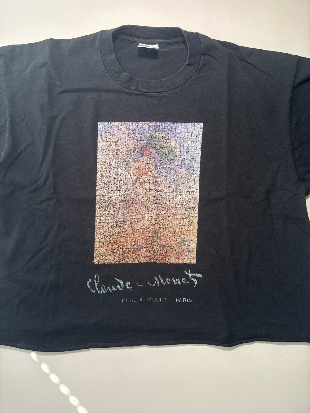 Claude Monet madame Monet painting single stitch vintage faded cut shirt